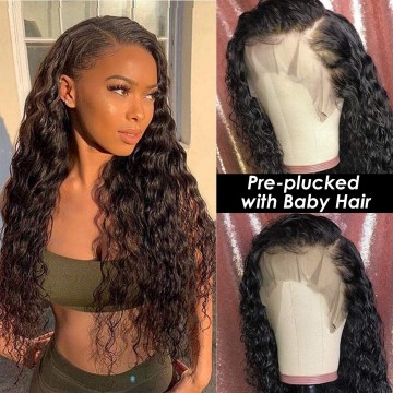 Persephone Natural Color Synthetic Wigs for Black Women Loose Curly Lace Front Wig with Baby Hair Heat Resistant 18