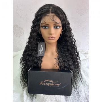 Persephone Deep Wave Lace Front Wigs Human Hair 13x4 HD Transparent Lace Frontal Curly Wigs for Women